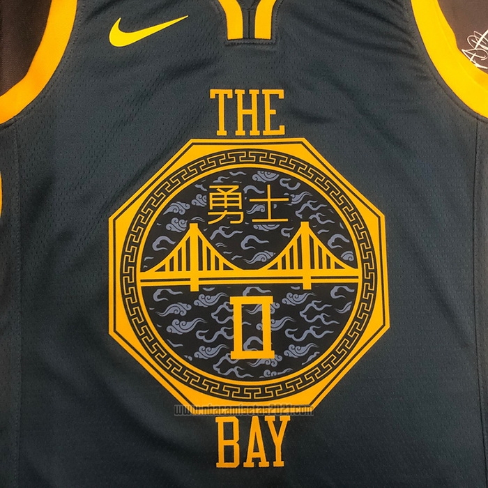 Camiseta Golden State Warriors Gary Payton II #0 Ciudad 2018-19 Azul